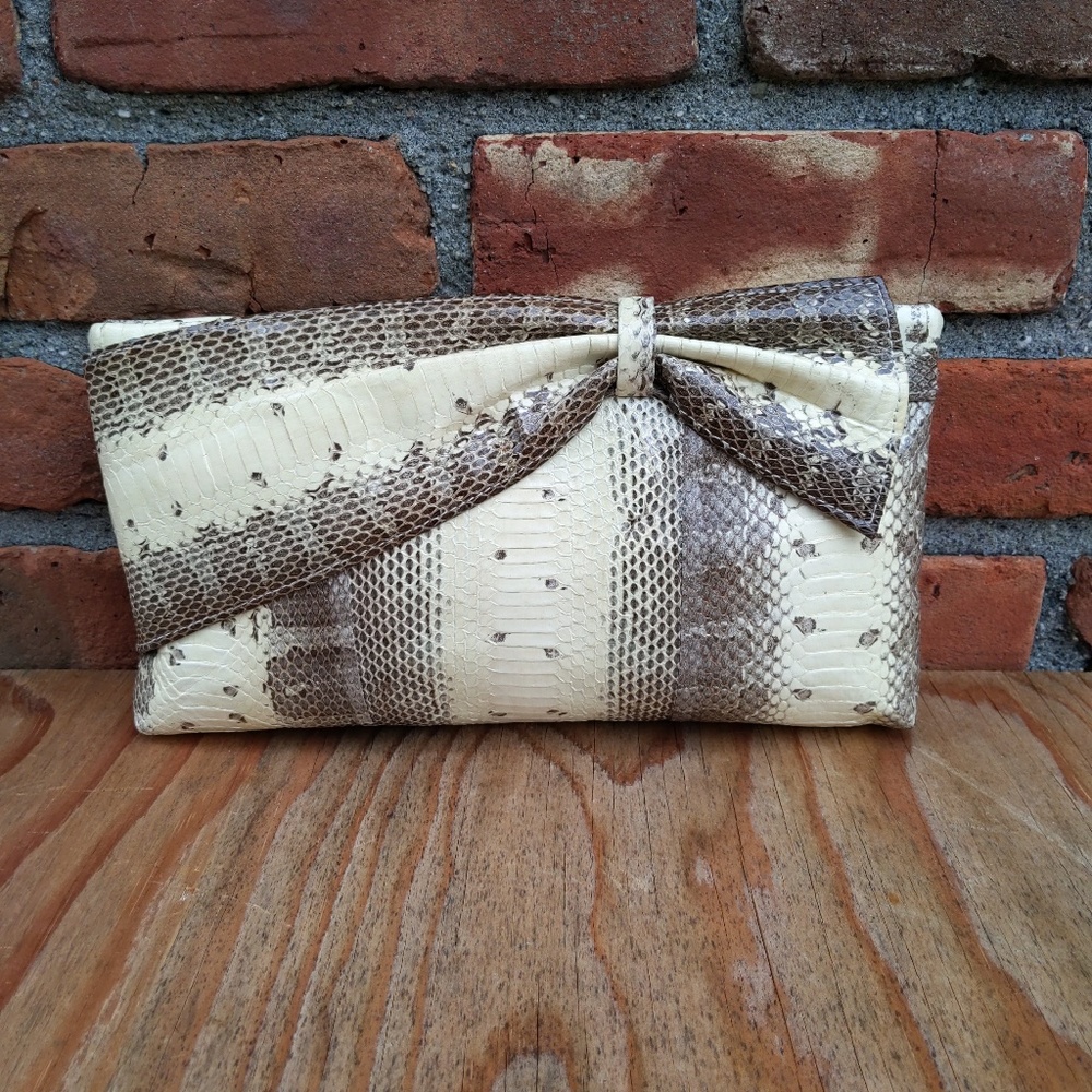 Vintage Snake Python Clutch Wristlet Bag